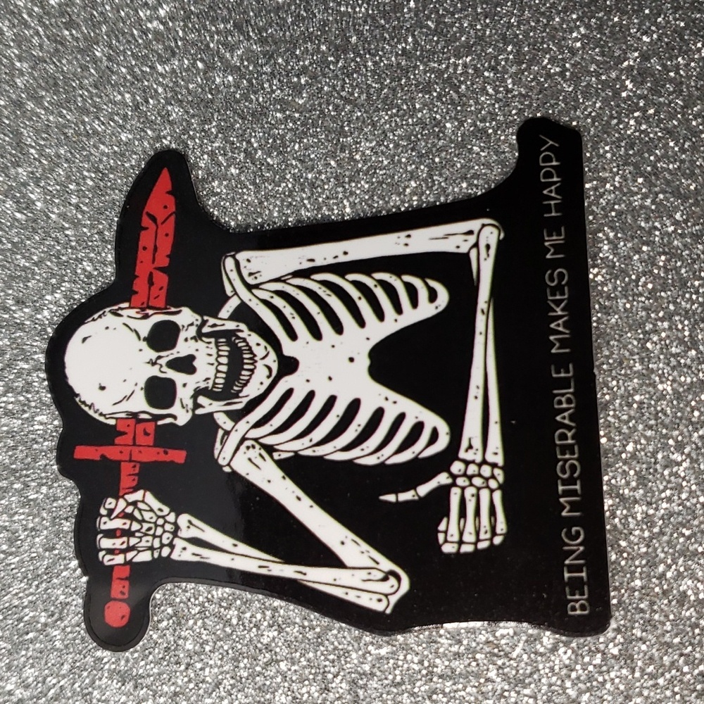 ART Gothic WATERPOOF Sticker Miserable Skeleton